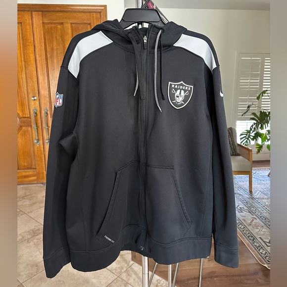 Men’s NFL Las Vegas Raiders Nike Black Full-Zip Hoodie Size XL - Picture 1 of 7